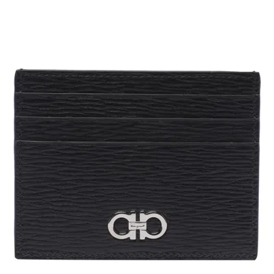 Ferragamo Revival Gancini Cards Holder In Black