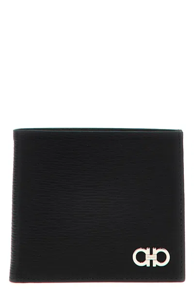 Ferragamo 'revival Gancio' Wallet In Black