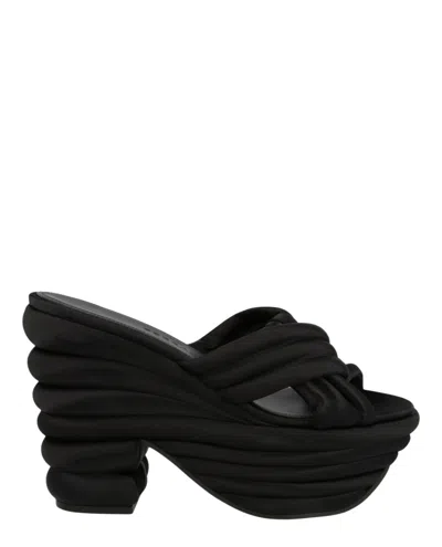 Ferragamo Rey Platform Sandals In Black