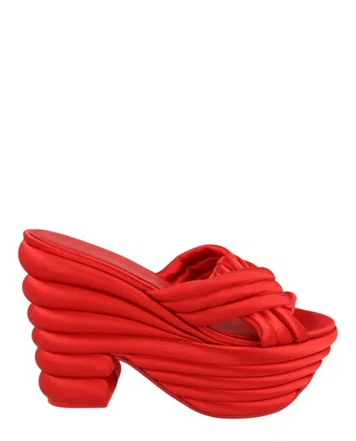 Ferragamo Rey Platform Sandals In Red
