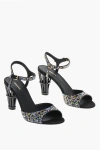 Ferragamo Rhinestoned Nikla Sandals With Statement Heel 8cm In Black