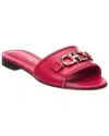 Ferragamo Rhodes Leather Slide In Red
