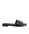 Ferragamo Leather Rhodes Sandals In Black