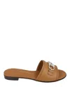 Ferragamo Gancini Leather Slide In Brown