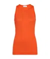 Ferragamo Round-neck Silk-blend Top In Orange
