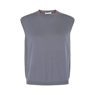 Pre-owned Ferragamo Ribbed Cashmere Knit Vest 'dark Grey' | Women's Size L