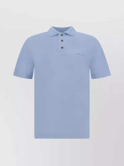 FERRAGAMO RIBBED COLLAR COTTON POLO SHIRT WITH CONTRASTING BUTTONS