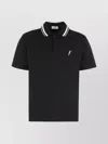 Ferragamo Ribbed Collar Polo Shirt In Cotton-piqué