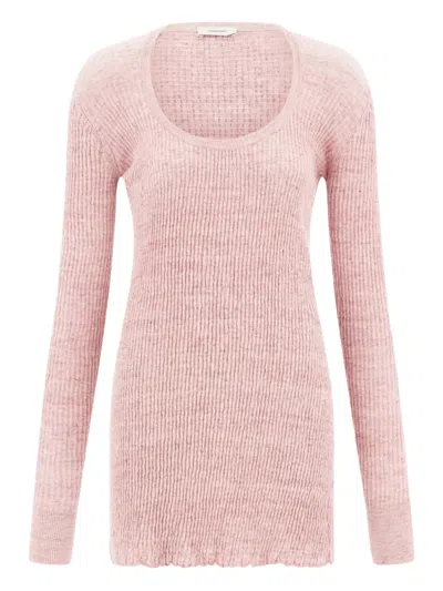 Ferragamo Long-sleeved Linen Mini Dress