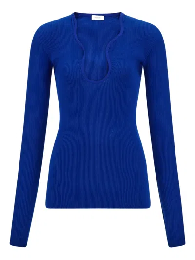 Ferragamo Ribbed Long-sleeve Top