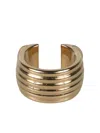 Ferragamo Ribbed Open-design Ring In Gold