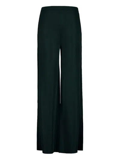 Ferragamo Ribbed Side-lace Trousers In Blue