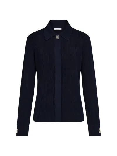 Ferragamo Ribbed-knit Gancini Sweater In Black