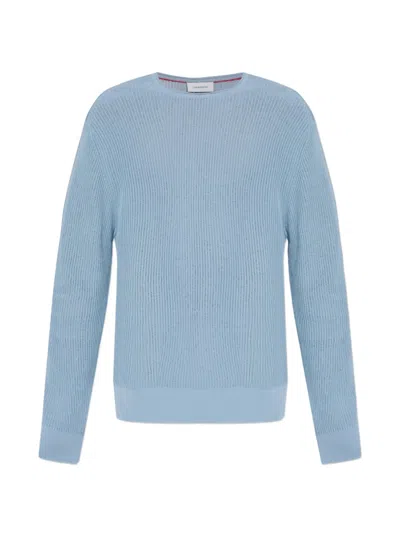 Ferragamo Ribbed-knit Sweater In Blue
