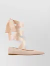 Ferragamo Ribbon Ankle Ballerina Flat Bow