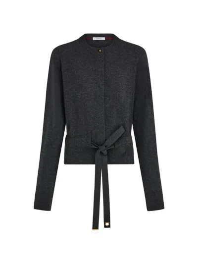 Ferragamo 리본 디테일 가디건 In Black