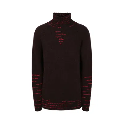 Pre-owned Ferragamo Ribbon Stitched Sweater 'dark Brown' | Men's Size Xl
