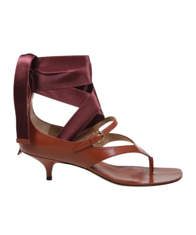 FERRAGAMO FERRAGAMO RIBBON WRAPAROUND SANDALS