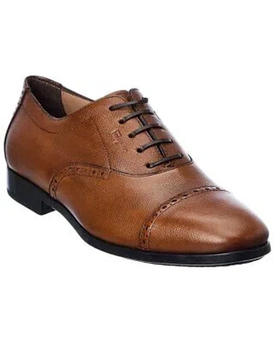 Pre-owned Ferragamo Riley Leather Oxford Men's In Brown