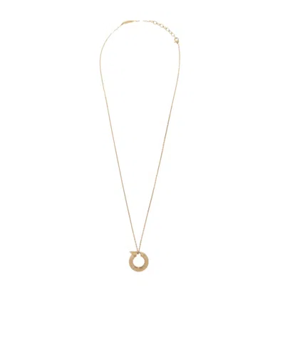 Ferragamo Ring Pendant Necklace In Yellow