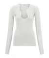 Ferragamo Rippled Neckline Long-sleeved Top