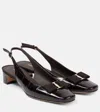 Ferragamo Rivada Croc-embossed Leather Slingback Pump In Brown