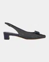 Ferragamo Rivada Denim Bow Slingback Pumps