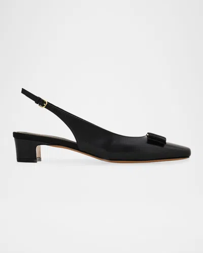 Ferragamo Vara Bow Slingback In Black