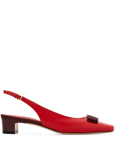 FERRAGAMO FERRAGAMO RIVADA PATENT LEATHER SLINGBACK WITH VARA BOW