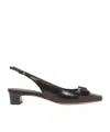 Ferragamo Rivada 30 Croc-embossed Slingback Pumps In Brown