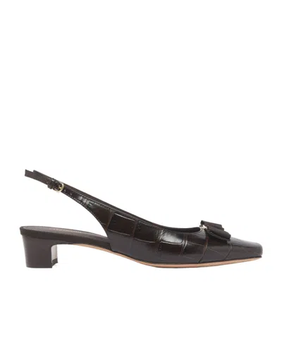 Ferragamo Rivada Slingbacks In Brown