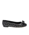 Ferragamo Rivet Ballet Shoes With Round Head In Black