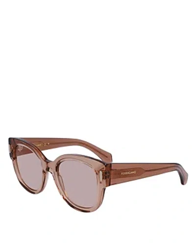 Ferragamo Rivet Rounded Cat Eye Sunglasses, 51mm In Pink