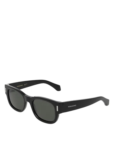 Ferragamo Rivet Square Sunglasses, 51mm In Black