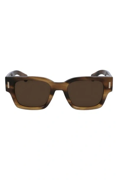 Ferragamo Rivets 52mm Square Sunglasses In Striped Khaki