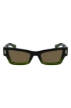 Ferragamo Rivets 53mm Modified Rectangular Sunglasses