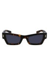 Ferragamo Rivets 53mm Modified Rectangular Sunglasses In Dark Tortoise