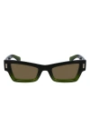 Ferragamo Rivets Acetate Cat-eye Sunglasses In Transparent Dark Green