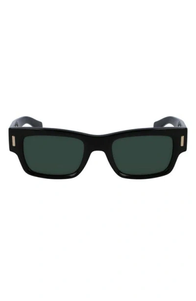 Ferragamo Rivets 53mm Rectangular Sunglasses In Black