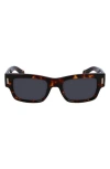 Ferragamo Rivets 53mm Rectangular Sunglasses In Brown