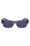 Ferragamo Rivets 53mm Rectangular Sunglasses In Gray