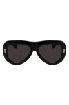 Ferragamo Rivets 57mm Aviator Sunglasses In Black