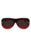 Ferragamo Rivets 57mm Aviator Sunglasses In Rosso