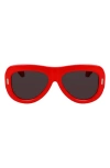 Ferragamo Rivets 57mm Aviator Sunglasses In Red