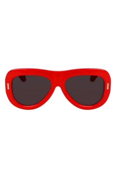 Ferragamo Rivets 57mm Aviator Sunglasses In Red