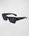 Ferragamo Rivets Acetate Cat-eye Sunglasses In Dark Tortoise