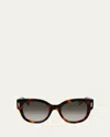 Ferragamo Rivets Acetate Cat-eye Sunglasses In Transparent Nude