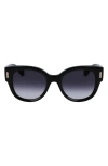 Ferragamo Rivets Acetate Cat-eye Sunglasses In Black