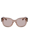 Ferragamo Rivets Tea Cup 51mm Butterfly Sunglasses In Transparent Beige