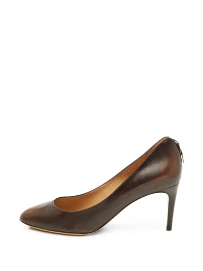 Pre-owned Ferragamo Rodea Leather Pumps In Brown